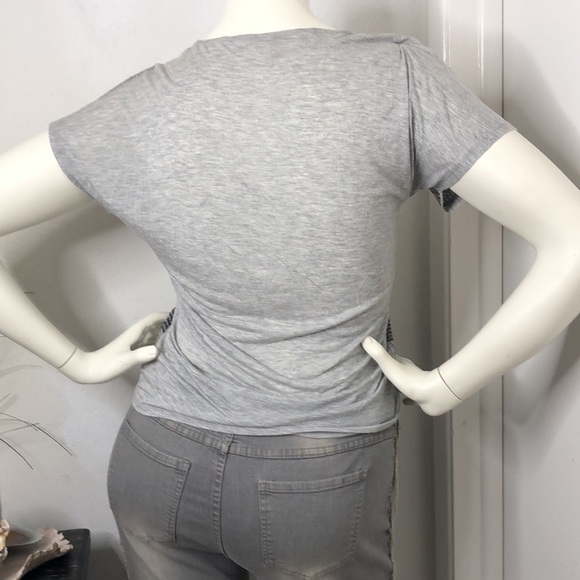 Michael Kors‎ Silver Sequin Viscose Loose Flowy Dressy Tee T-Shirt Top Blouse S - Picture 10 of 14